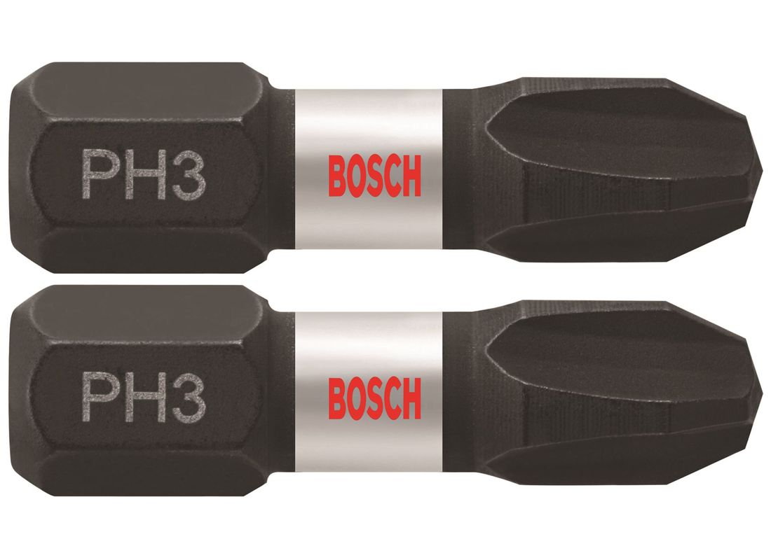 2 pc. Impact Tough™ 1 In. Phillips® #3 Insert Bits Bosch ITPH3102