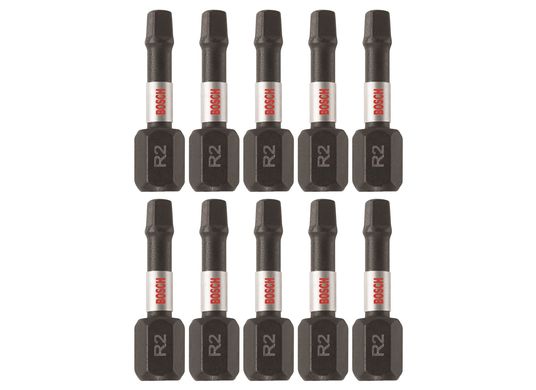 10 pc. Impact Tough™ 1 In. Square #2 Insert Bits (Bulk Pack)