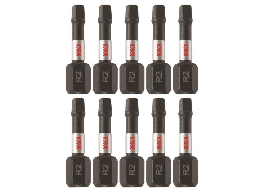 10 pc. Impact Tough™ 1 In. Square #2 Insert Bits (Bulk Pack) Bosch ITSQ21B