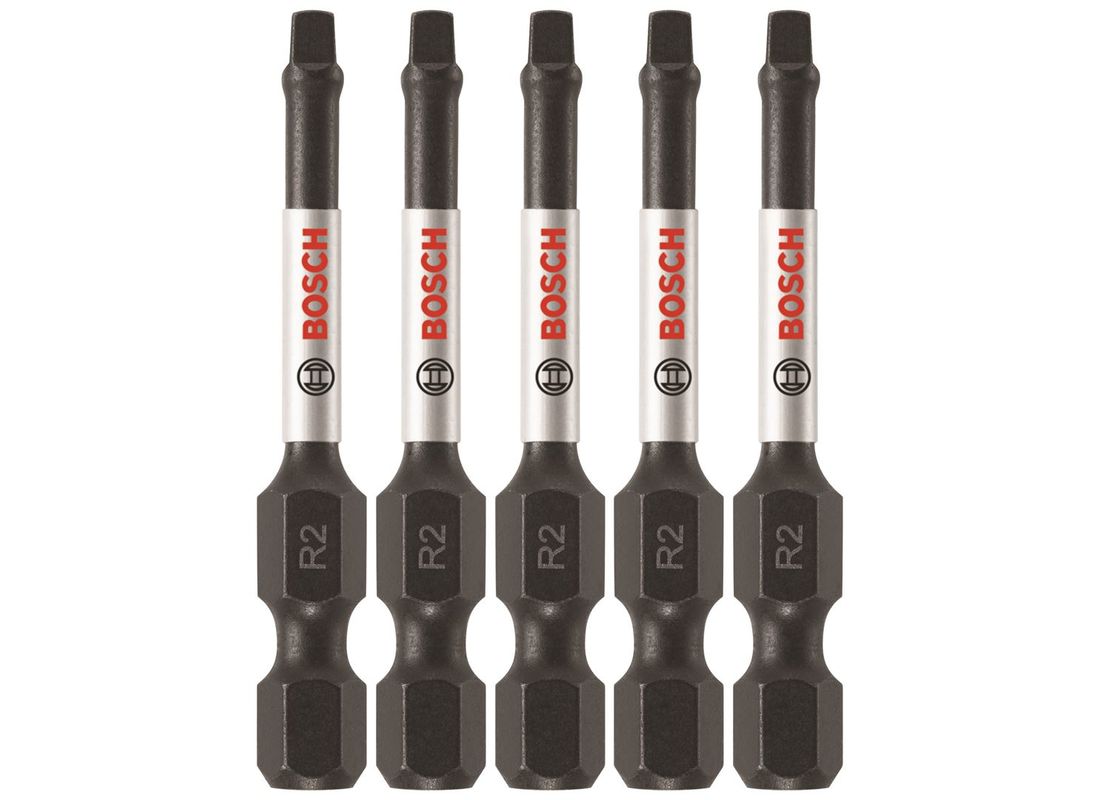 (5) Impact Tough™ 2 In. Square #2 Power Bits Bosch ITSQ2205