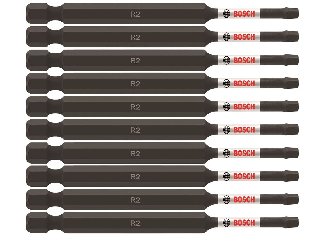 10 pc. Impact Tough™ 3.5 In. Square #2 Power Bits (Bulk Pack) Bosch ITSQ235B