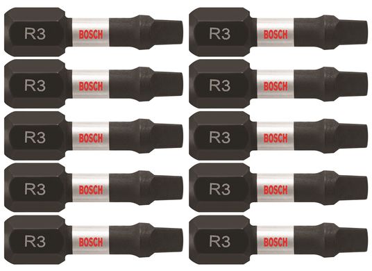 10 pc. Impact Tough™ 1 In. Square #3 Insert Bits (Bulk Pack)