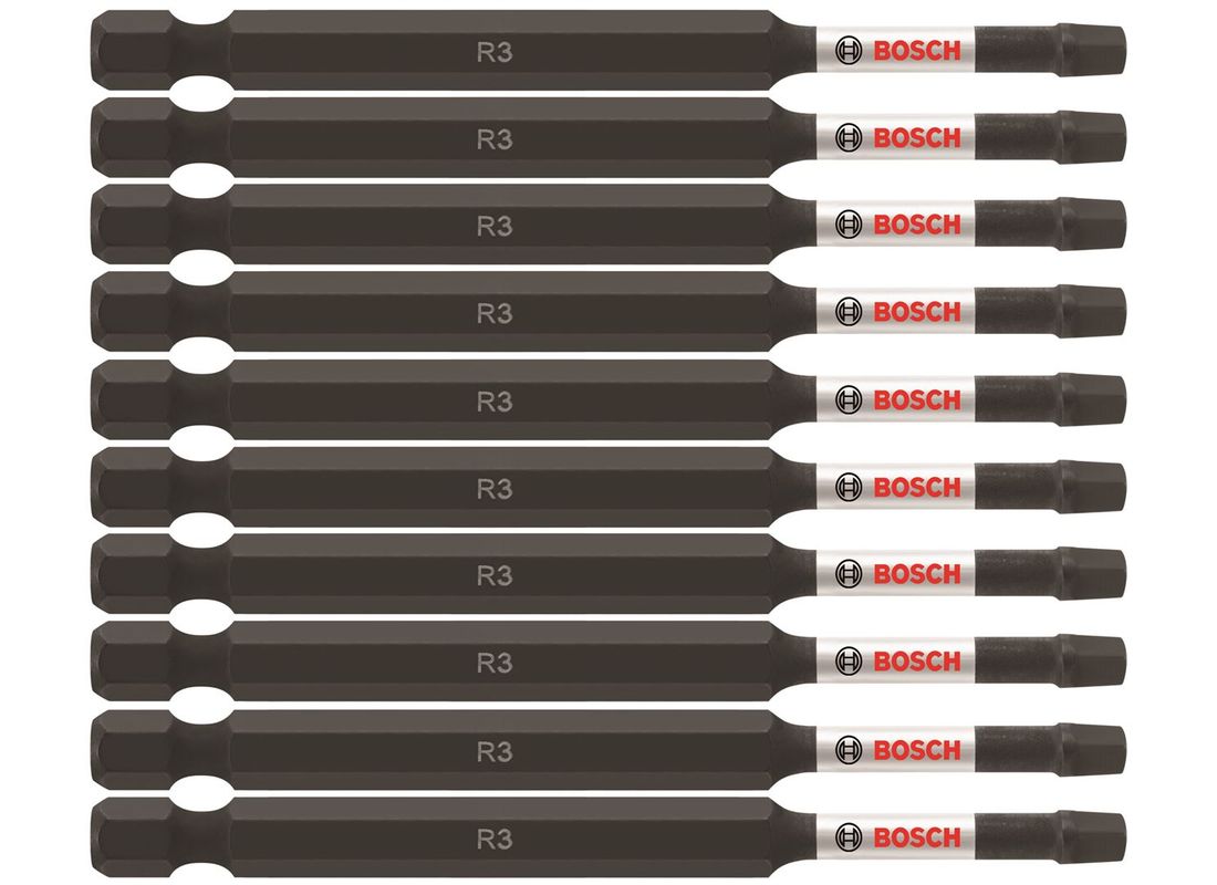 10 pc. Impact Tough™ 3.5 In. Square #3 Power Bits (Bulk Pack) Bosch ITSQ335B