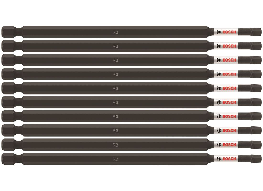 10 pc. Impact Tough™ 6 In. Square #3 Power Bits (Bulk Pack) Bosch ITSQ36B