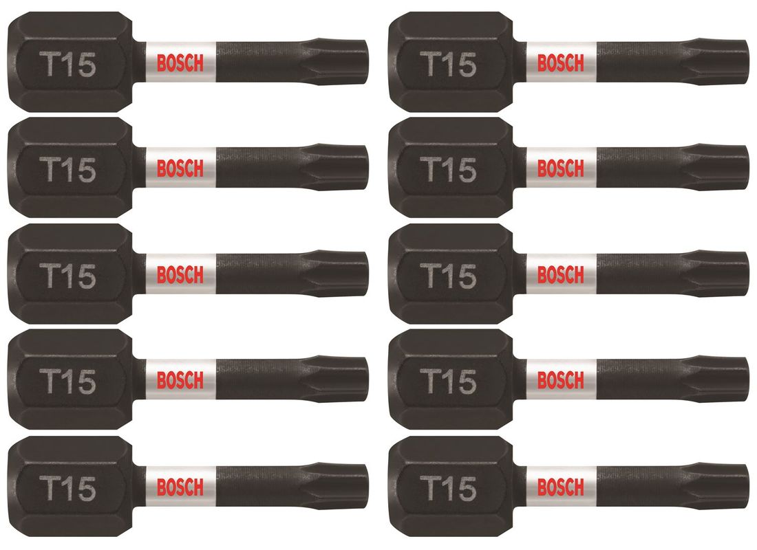 10 pc. Impact Tough™ 1 In. Torx® #15 Insert Bits (Bulk Pack) Bosch ITT151B