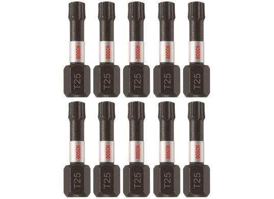 10 pc. Impact Tough™ 1 In. Torx® #25 Insert Bits (Bulk Pack)