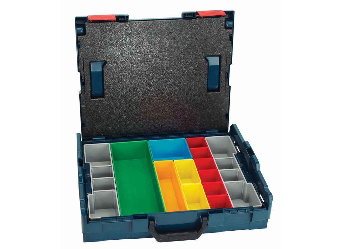 Coffret de transport empilable de 17-1/2 po x 14 po x 4-1/2 po avec ensemble de garniture de 13 pièces Bosch L-BOXX-1A