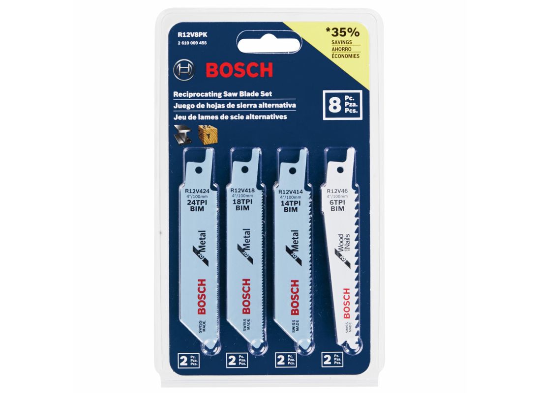 Lames de scie alternative spécialisée pour la cloison sèche de 4 po à 6 dents par pouce, 5 pièces Bosch R12VD46