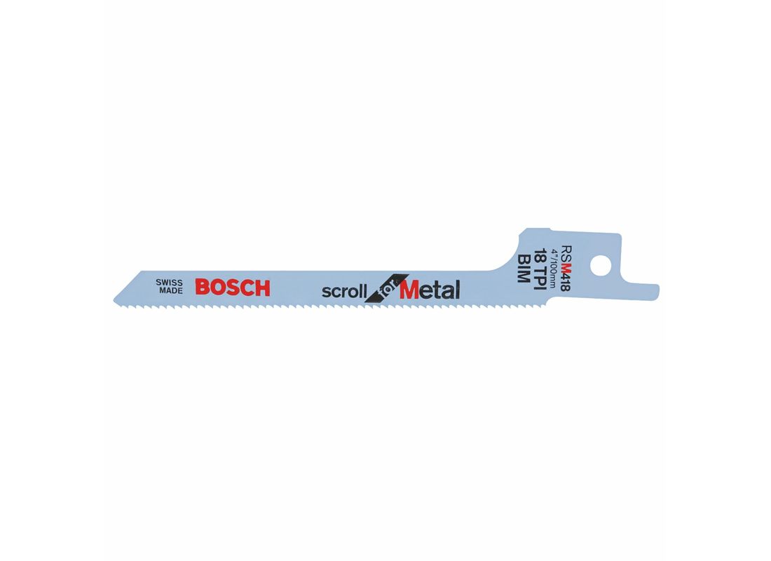 Lame de scie alternative Scroll pour le métal de 4 po à 18 dents par pouce, 5 pièces Bosch RSM418