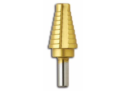 9/16 In. to 1 In. Titanium-Coated Step Drill Bit