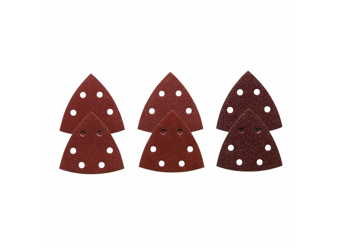 3-1/2 In. Assorted Grits 6 pc. Red Detail Sander Abrasive Triangles for Wood Bosch SDTR000