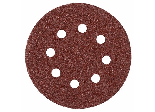 5 pc. 40 Grit 5 In. 8 Hole Hook-And-Loop Sanding Discs