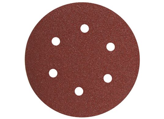 5 pc. 40 Grit 6 In. 6 Hole Hook-And-Loop Sanding Discs