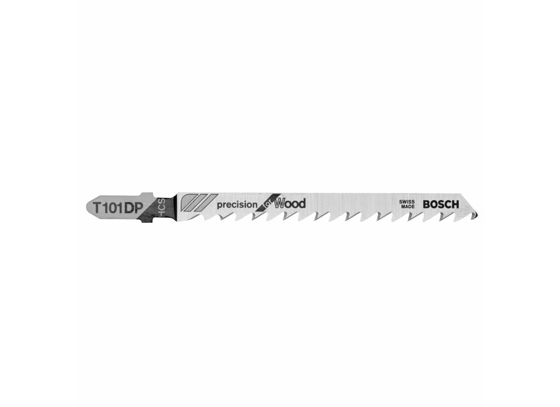 Lames de scie sauteuse à pied en T Precision for Wood de 4 po à 6 dents par pouce, 5 pièces Bosch T101DP