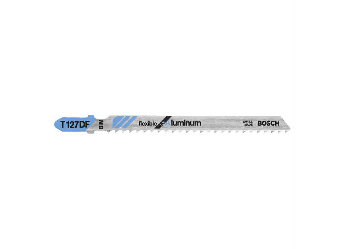 Lames de scie sauteuse à pied en T Flexible for Aluminium de 4 po à 8 dents par pouce, 5 pièces Bosch T127DF