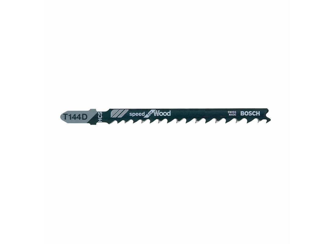 Lames de scie sauteuse à pied en T Speed for Wood de 4 po à 6 dents par pouce, 5 pièces Bosch T144D