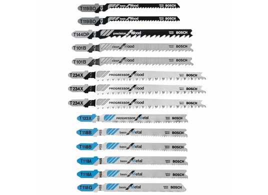 14 pc. T-Shank Wood and Metal Cutting Jig Saw Blade Set