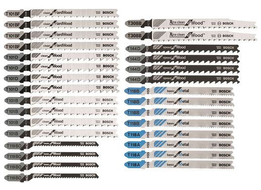 30 pc. T-Shank Wood and Metal Cutting Jig Saw Blade Set