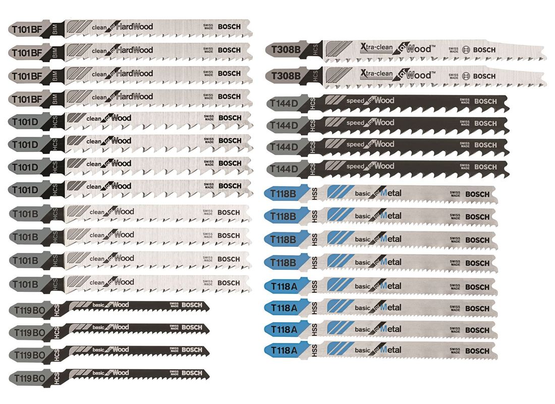 30 pc. T-Shank Wood and Metal Cutting Jig Saw Blade Set Bosch T30C