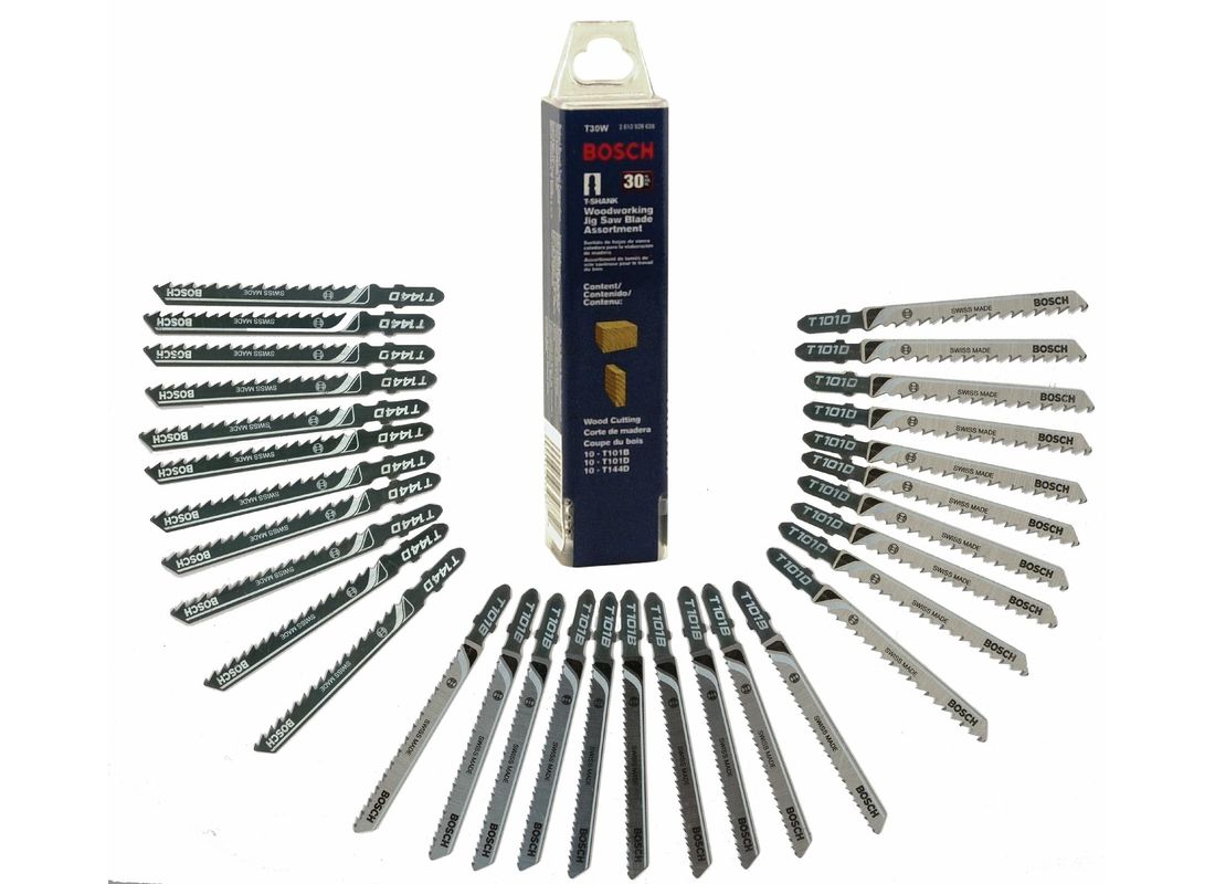 30 pc. T-Shank Jig Saw Blade Set Optimized for Wood Bosch T30W