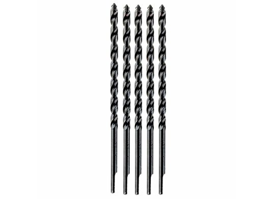 5 pc. 3/16 In. x 4-1/2 In. Flat Shank Hex Masonry Drill Bits