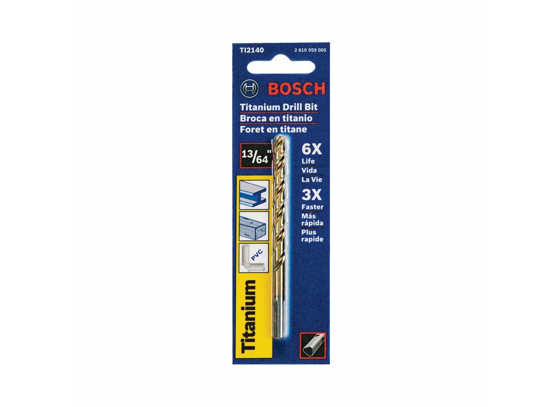 Foret avec revêtement titane de 13/64 po x 3-5/8 po Bosch TI2140