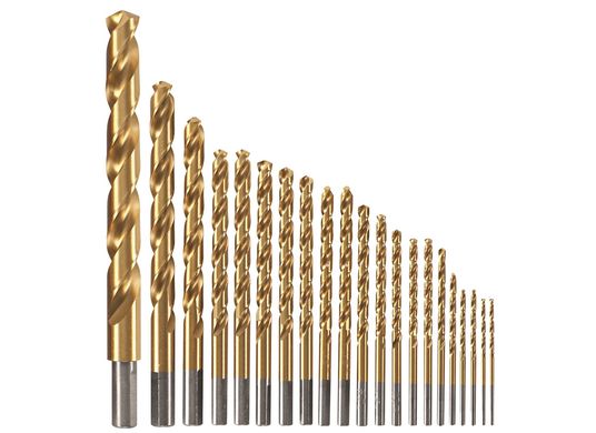 21 pc. Titanium-Coated Metal Drill Bit Set