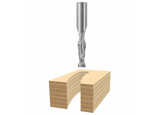 1/2 In. x 1-5/8 In. Solid Carbide 2-Flute Upcut Spiral Bit