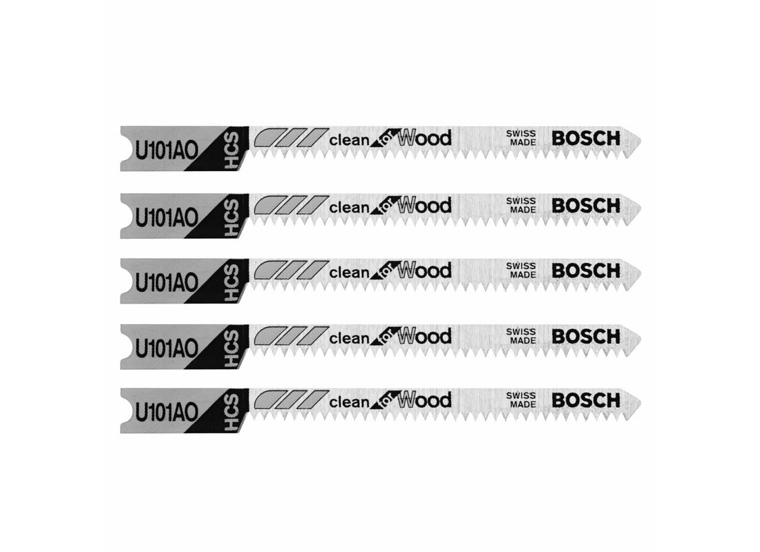 5 pc. 3-1/4 In. 20 TPI Clean for Wood U-shank Jig Saw Blades Bosch U101AO3