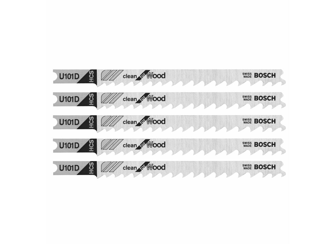 3 pc. 4 In. 6 TPI Clean for Wood U-shank Jig Saw Blades Bosch U101D3