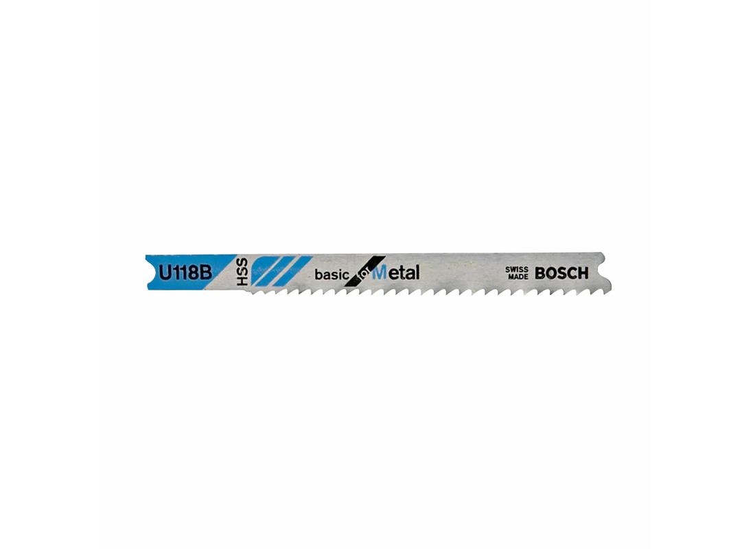 Lames pour scie sauteuse à pied en U pour le métal de 3-1/8 po à 11-14 dents par pouce, 5 pièces Bosch U118B