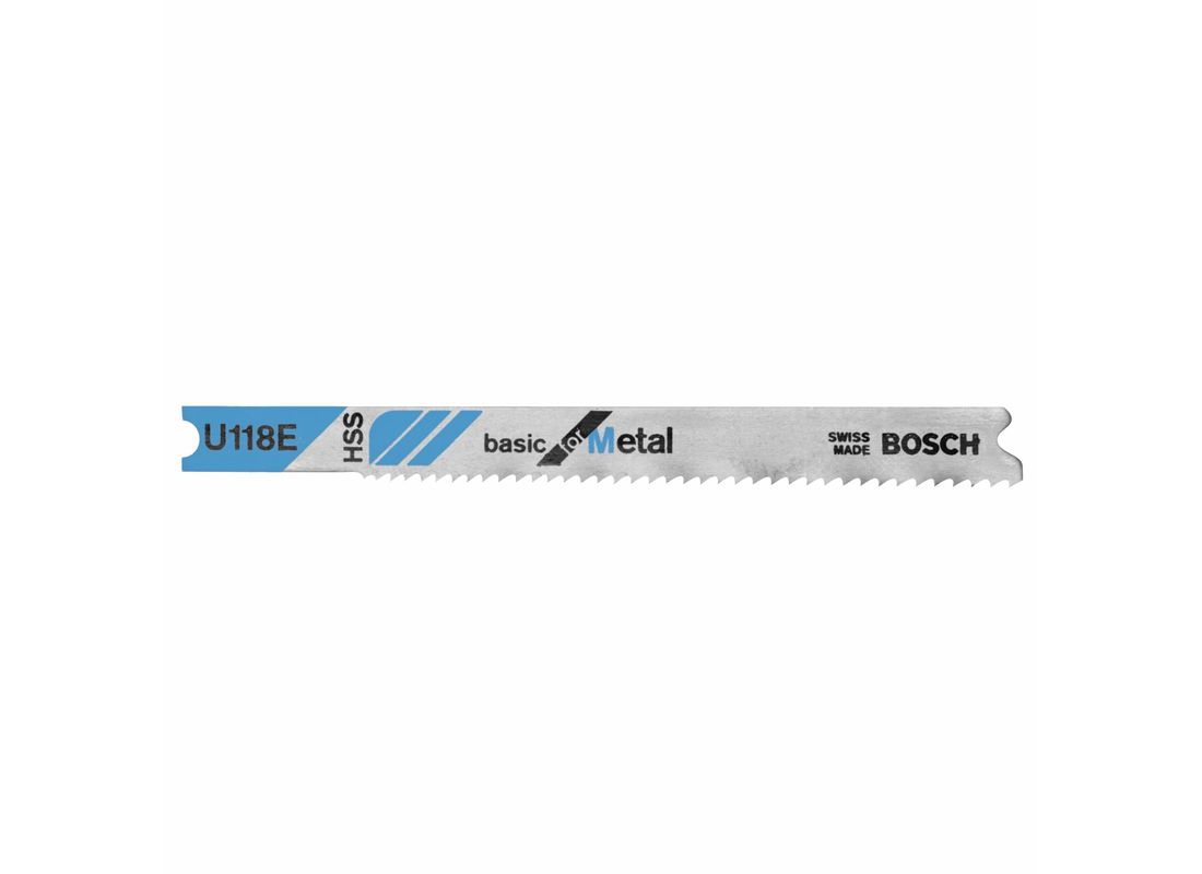 5 pc. 3-1/8 In. 14-18P TPI Basic for Metal U-shank Jig Saw Blades Bosch U118E