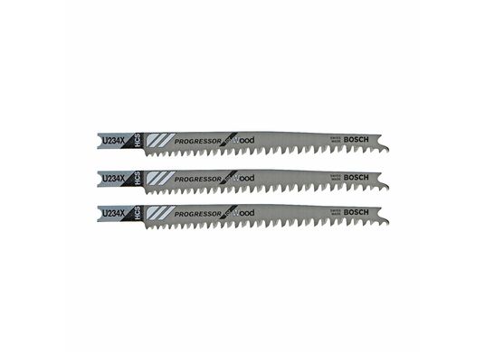 3 pc. 4-1/4 In. 8-12 TPI Progressor for Wood U-shank Jig Saw Blades