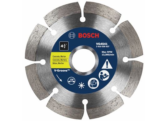 4-1/2 In. Segmented Rim V-Groove Diamond Blade for Universal Rough Cuts