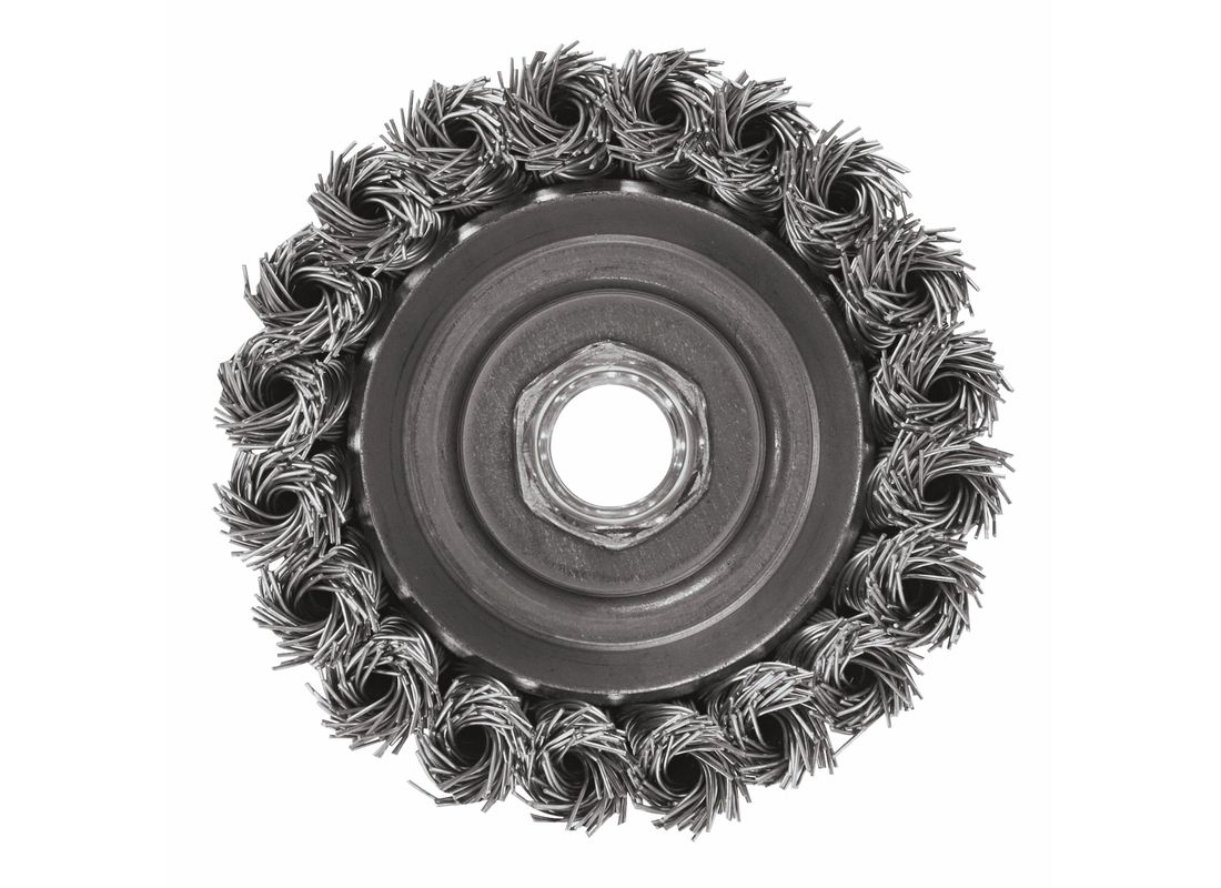 3 In. Wheel Dia. 5/8 In.-11 Arbor Carbon Steel Knotted Wire Single Row Cup Brush Bosch WB509