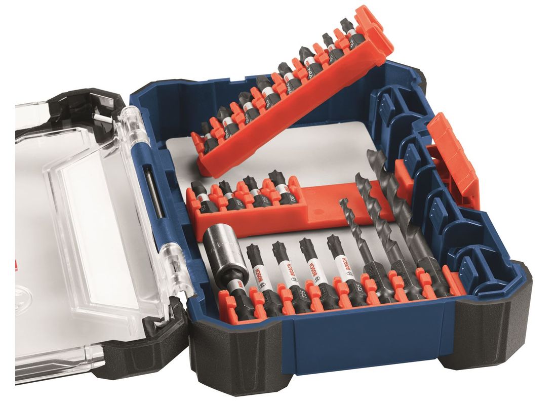 8 pc. Impact Tough™ Phillips®, Square and Torx® 1 In. Insert Bits with Clip for Custom Case System CCSV108 Bosch CCSV108