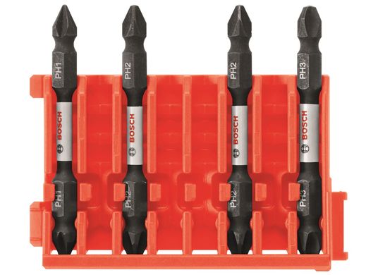 4 pc. Impact Tough™ Phillips® 2.5 In. Double-Ended Bits with Clip for Custom Case System CCSDEPHV2504