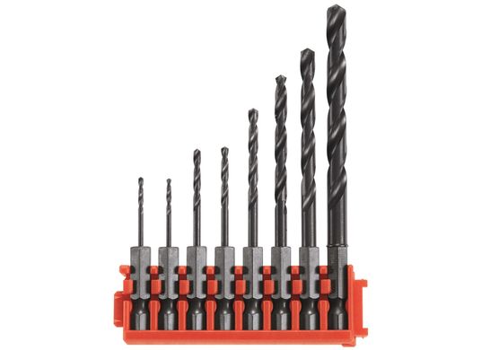 8 pc. Impact Tough™ Black Oxide Drill Bits with Clip for Custom Case System CCSDV08