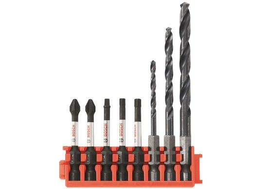 8 pc. Impact Tough™ Black Oxide Drill and Drive Bits with Clip for Custom Case System CCSDDV08