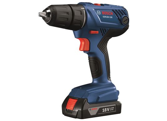 Bosch 18V Compact 1/2 In. Drill/Driver Kit with (2) 1.5 Ah SlimPack Batteries