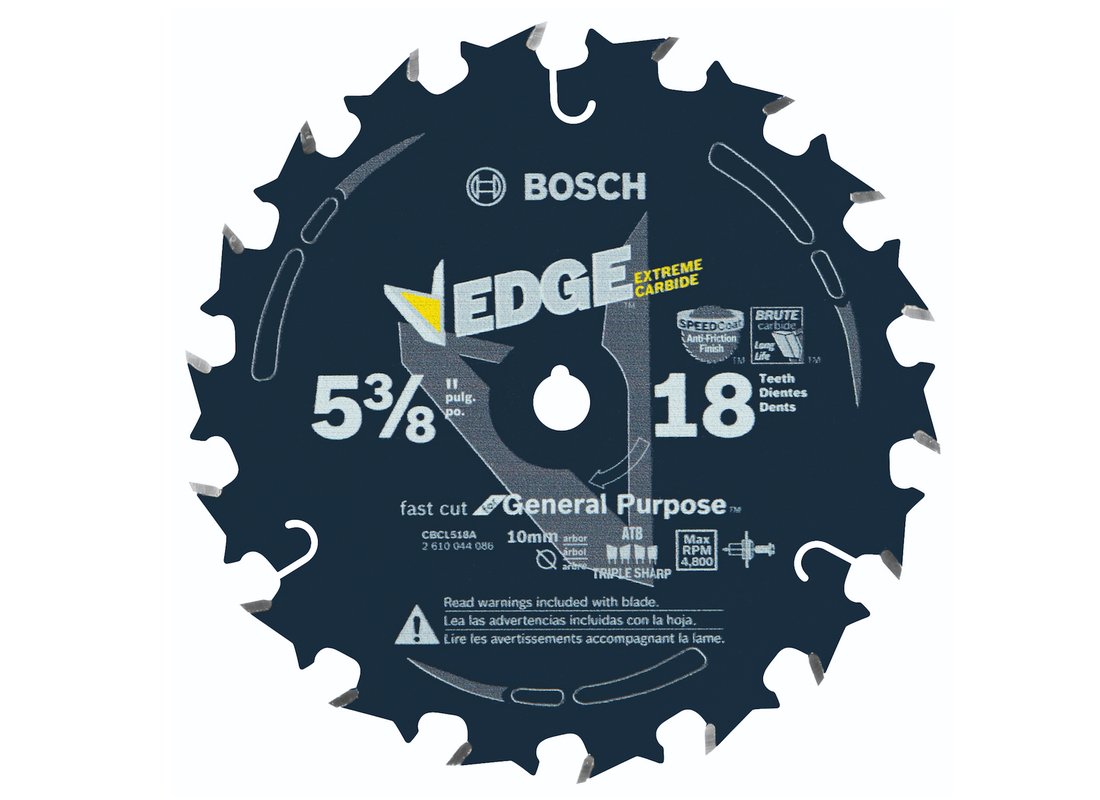 5-3/8 In. 18 Tooth Edge Circular Saw Blade for Fast Cuts