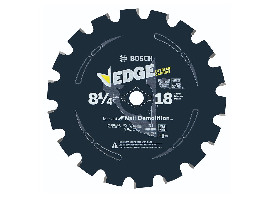 8-1/4 In. 18 Tooth Edge Circular Saw Blade for Nail Demolition