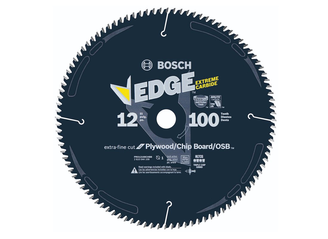 12 In. 100 Tooth Edge Circular Saw Blade for OSB/Plywood/Plastic