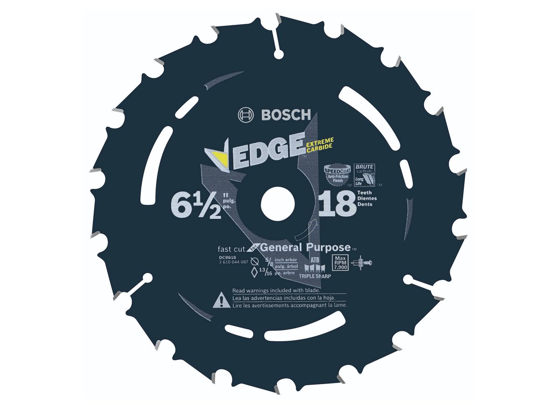 6-1/2 In. 18 Tooth Edge Circular Saw Blade for Fast Cuts