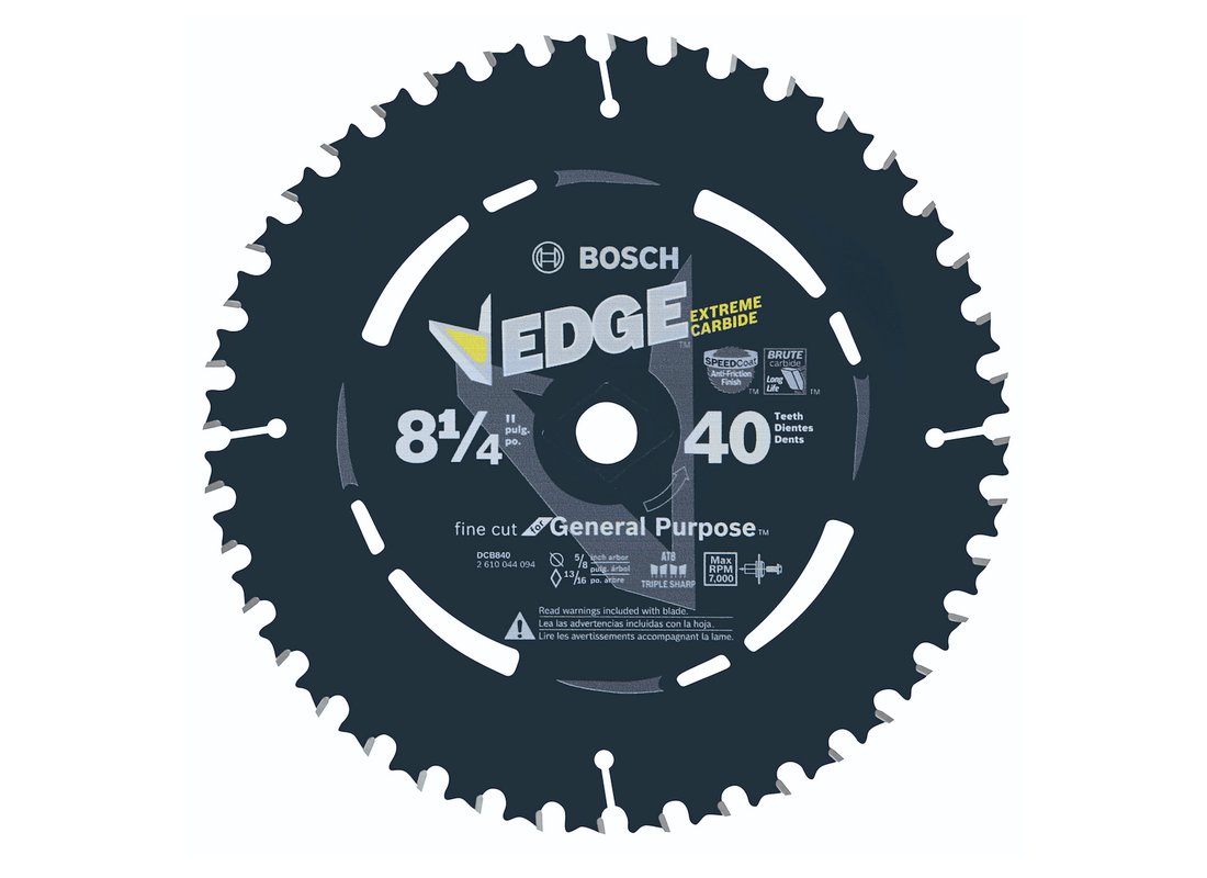 8-1/4 In. 40 Tooth Edge Circular Saw Blade for Fine Finish