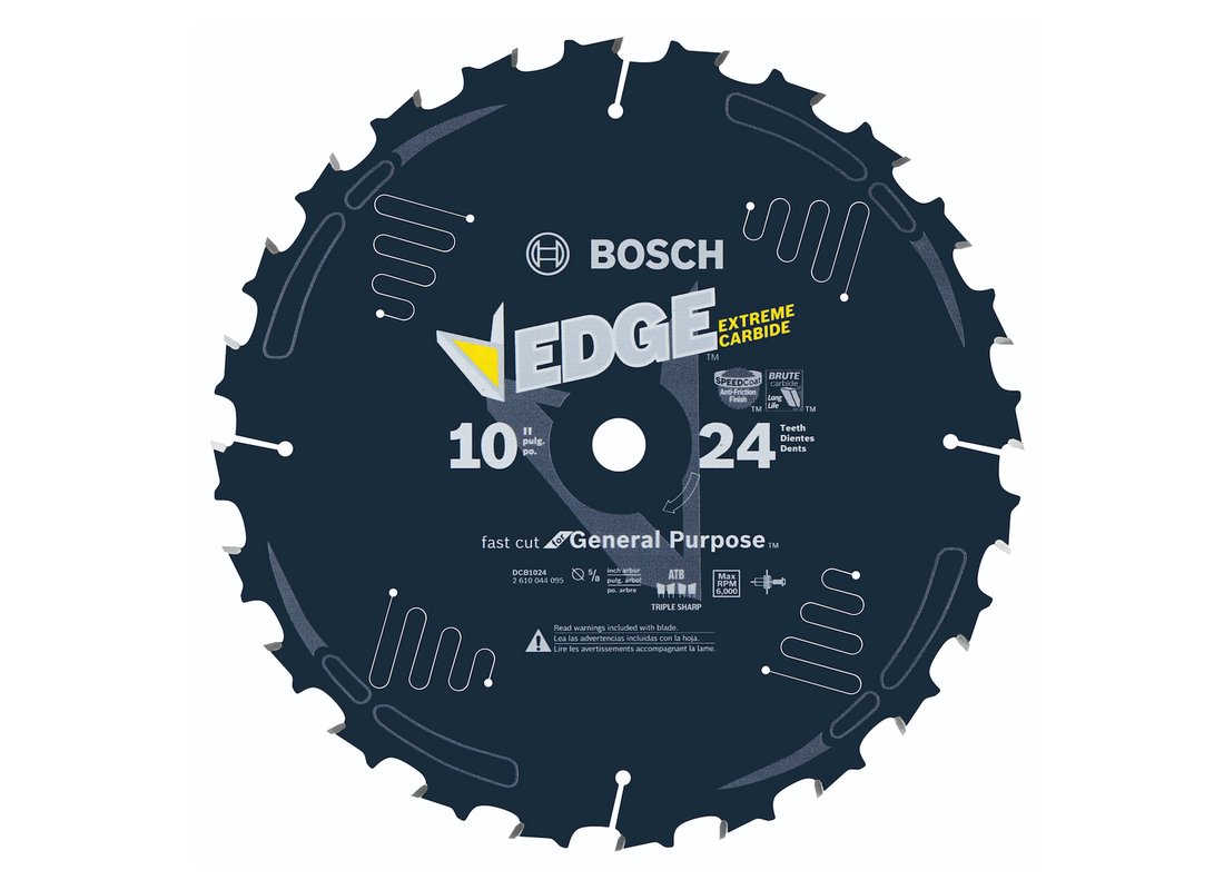 10 In. 24 Tooth Edge Circular Saw Blade for Fast Cuts