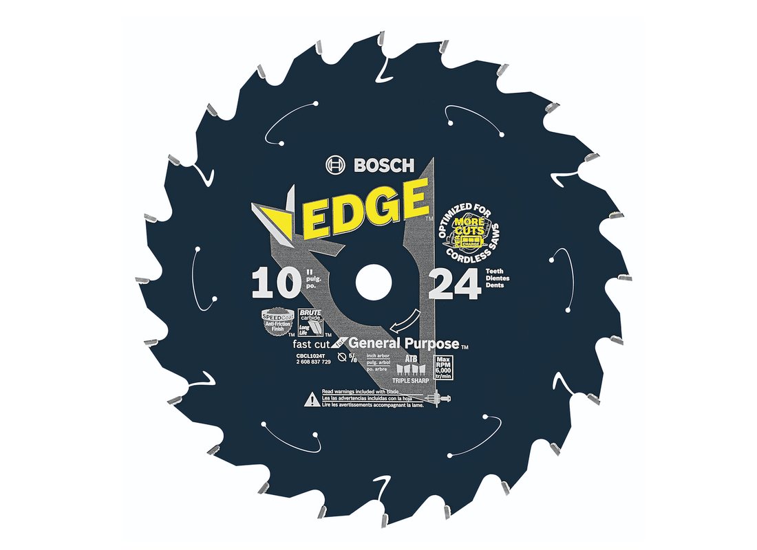 10 In. 24 Tooth Edge Cordless Circular Saw Blade for General Purpose