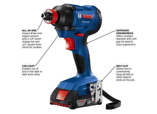 18V Freak 1/4 In. and 1/2 In. Two-In-One Bit/Socket Impact Driver Kit