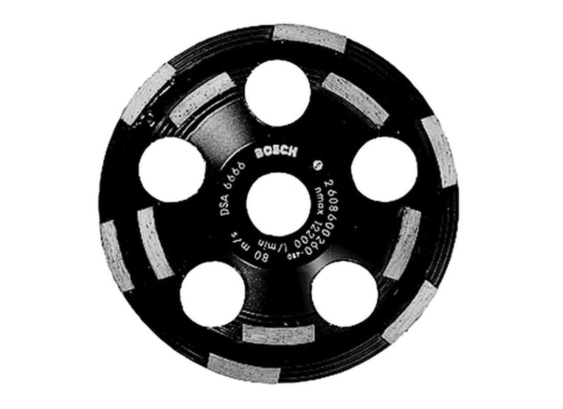 5 In. Double Row Segmented Diamond Cup Wheel for Abrasive Materials