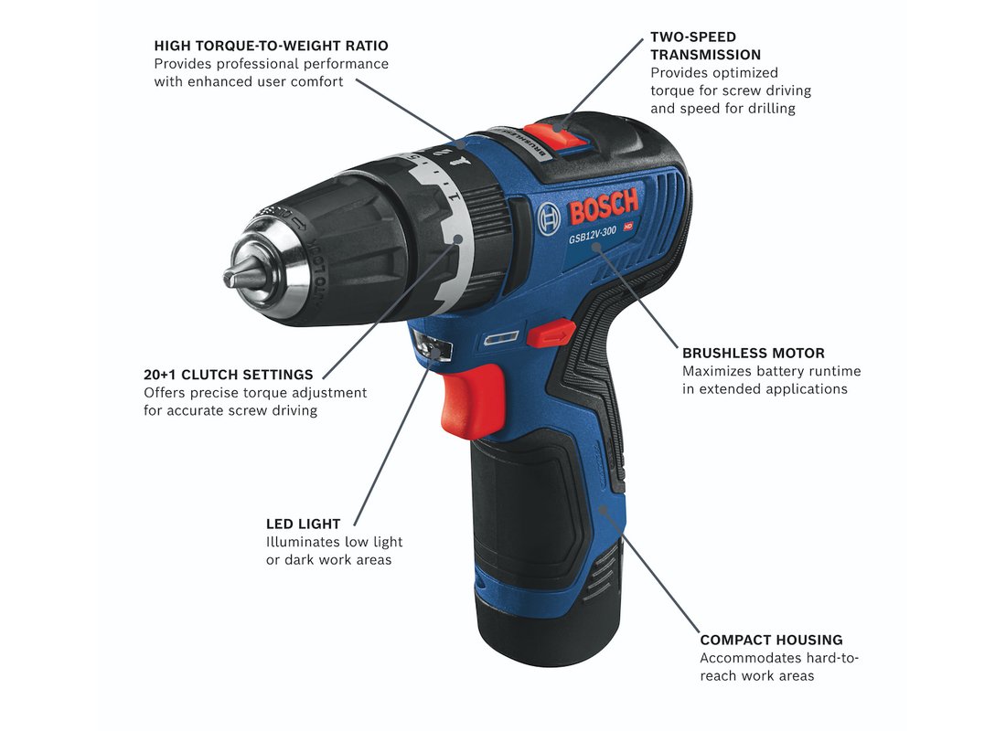 Ensemble perceuse-visseuse à percussion 12 V Max sans balais de 3/8 po avec (2) batteries de 2,0 Ah